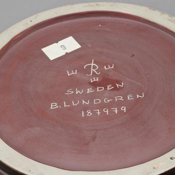 SKÅL, stengods, Bertil Lundgren, Rörstrand, unikat, signerad, 1970-tal.