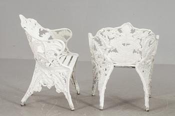 TRÄDGÅRDSFÅTÖLJER, ett par, Byarum Bruk, aluminium. 1900-tal.