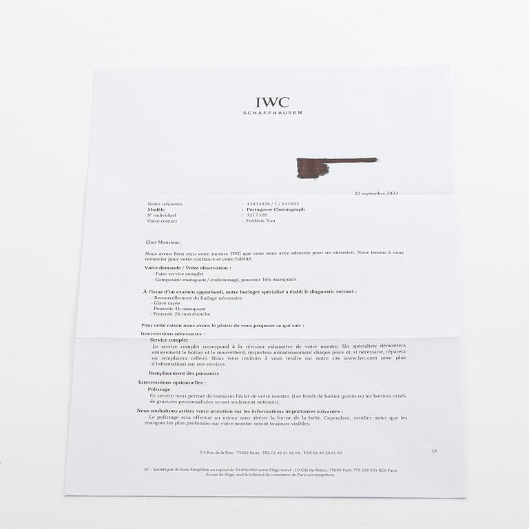 IWC, Portuguese Chrono, ca 2007.