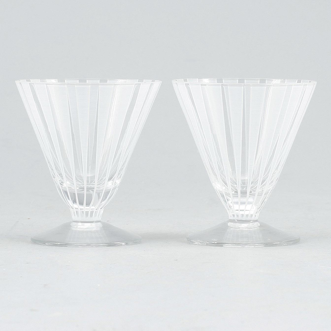 COCKTAILGLAS, 6 st, glas, "Strikt", Bengt Orup, Johansfors, omkring 1900-talets mitt.