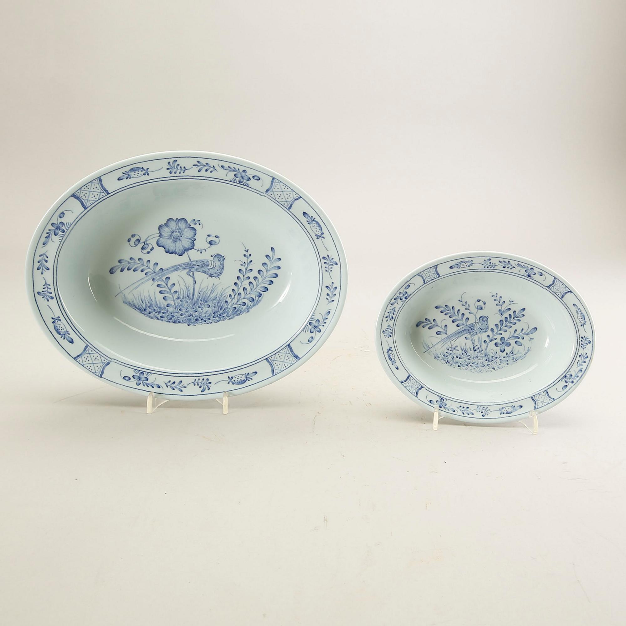 Servis "Fågel Blå" 57 dlr Rörstrand 1900-talets andra hälft flintgods.