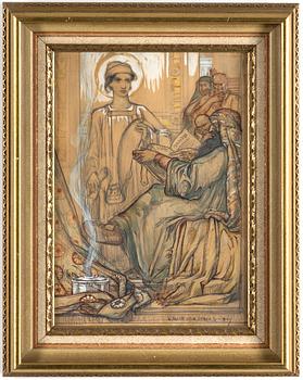 Olle Hjortzberg, "Christ at 12 Years of Age in the Temple (Sketch)", 1897.
