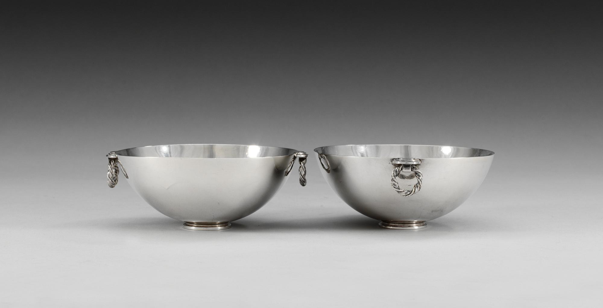 A pair of Atelier Borgila sterling bowls, Stockholm 1945.