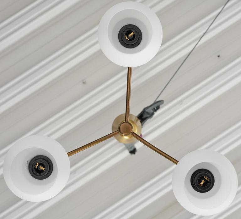 Harald Notini, a pair of ceiling lamps model 11954, Arvid Böhlmarks Lampfabrik, Stockholm, 1950s.