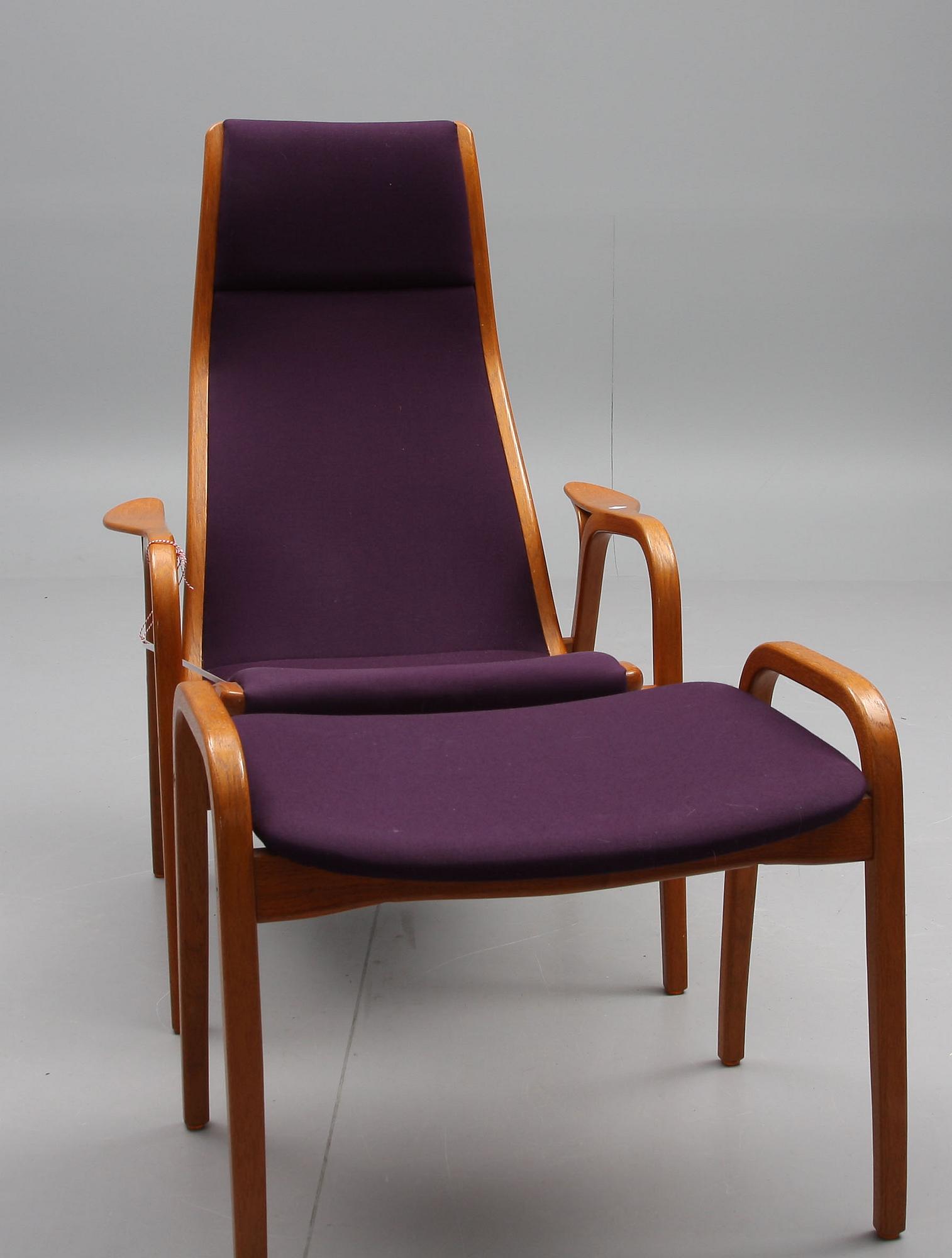 FÅTÖLJ med FOTPALL, "Lamino", Yngve Ekström, Swedese.