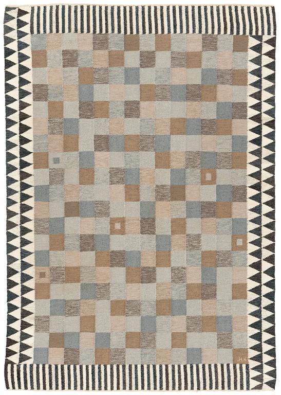 Ingrid Hellman-Knafve, a carpet, flat weave, ca 241 x 171 cm, signed IHK.