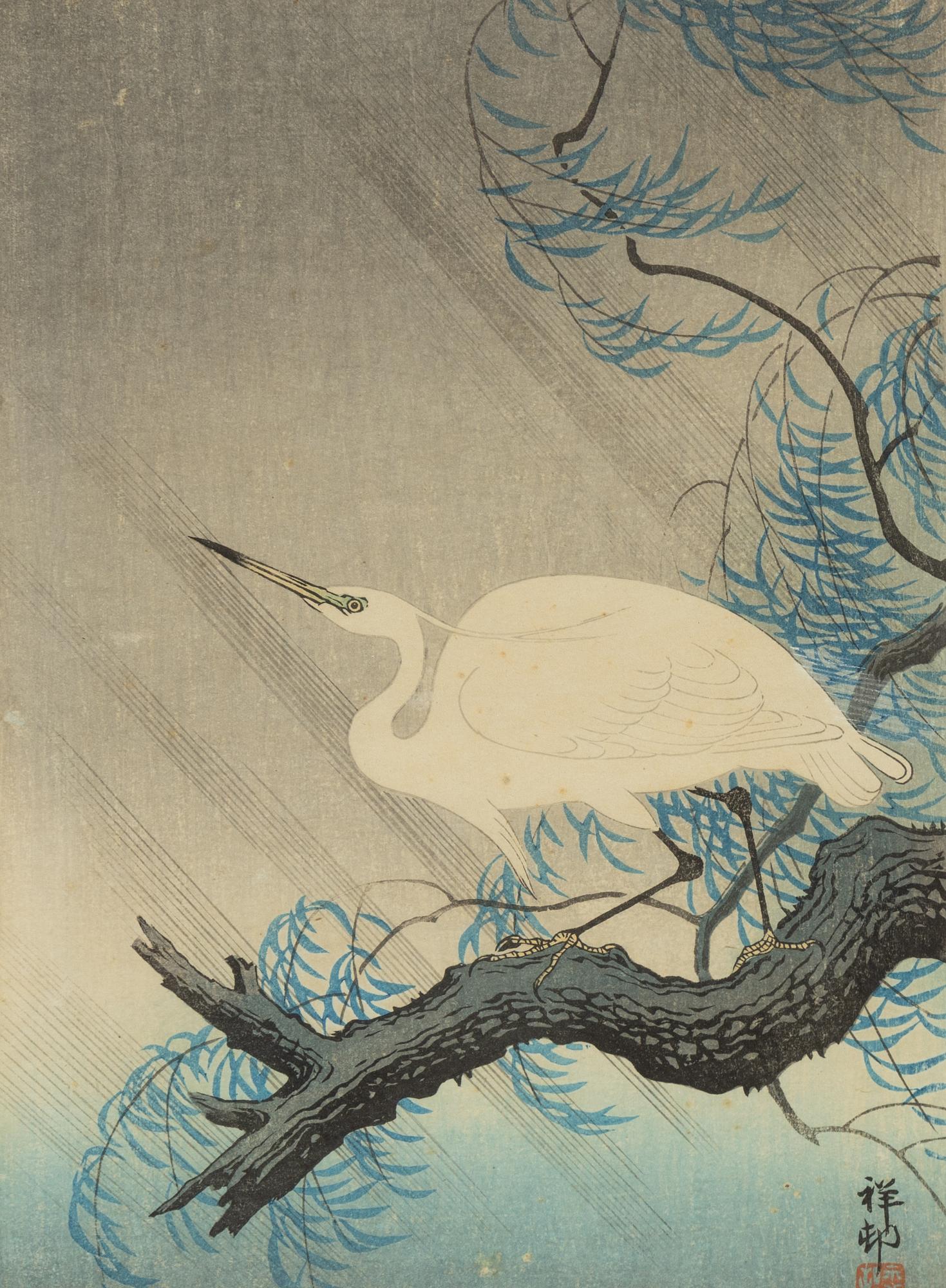 Ohara Koson, a woodblock print in colours, circa 1930.