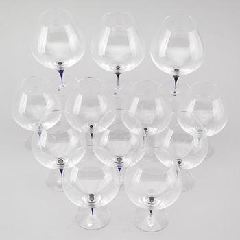 KONJAKSKUPOR, 12 st, glas, "Intermezzo", Erika Lagerbielke, Orrefors.