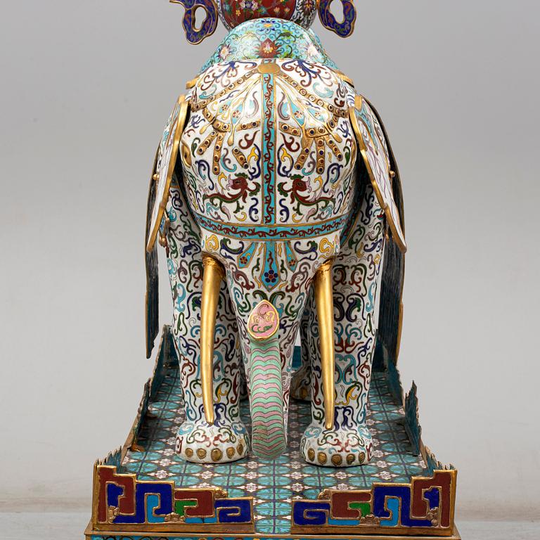 A large chinese cloisonné sculpture, 20th Century.