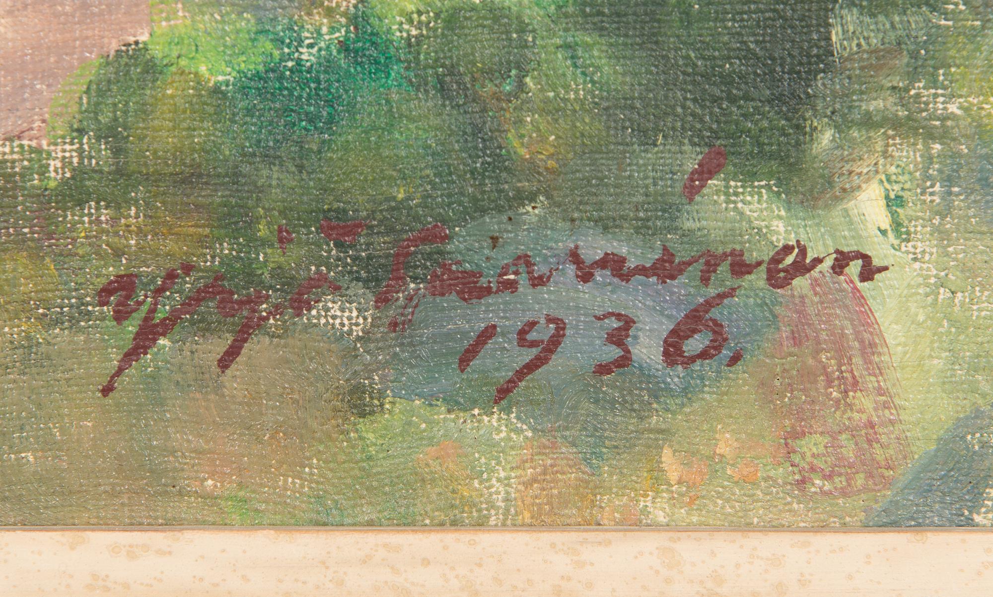 Yrjö Saarinen, öljy kankaalle, signeerattu ja päivätty -36.