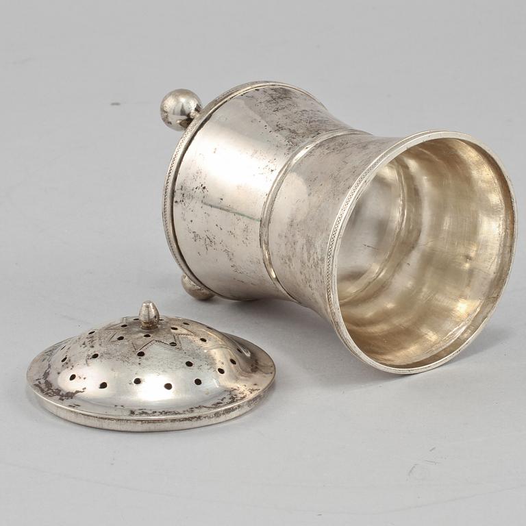 SOCKERRUSKA, silver, Nils Jakob Adamsson (1834-1847), Norrköping. Vikt 130 g.