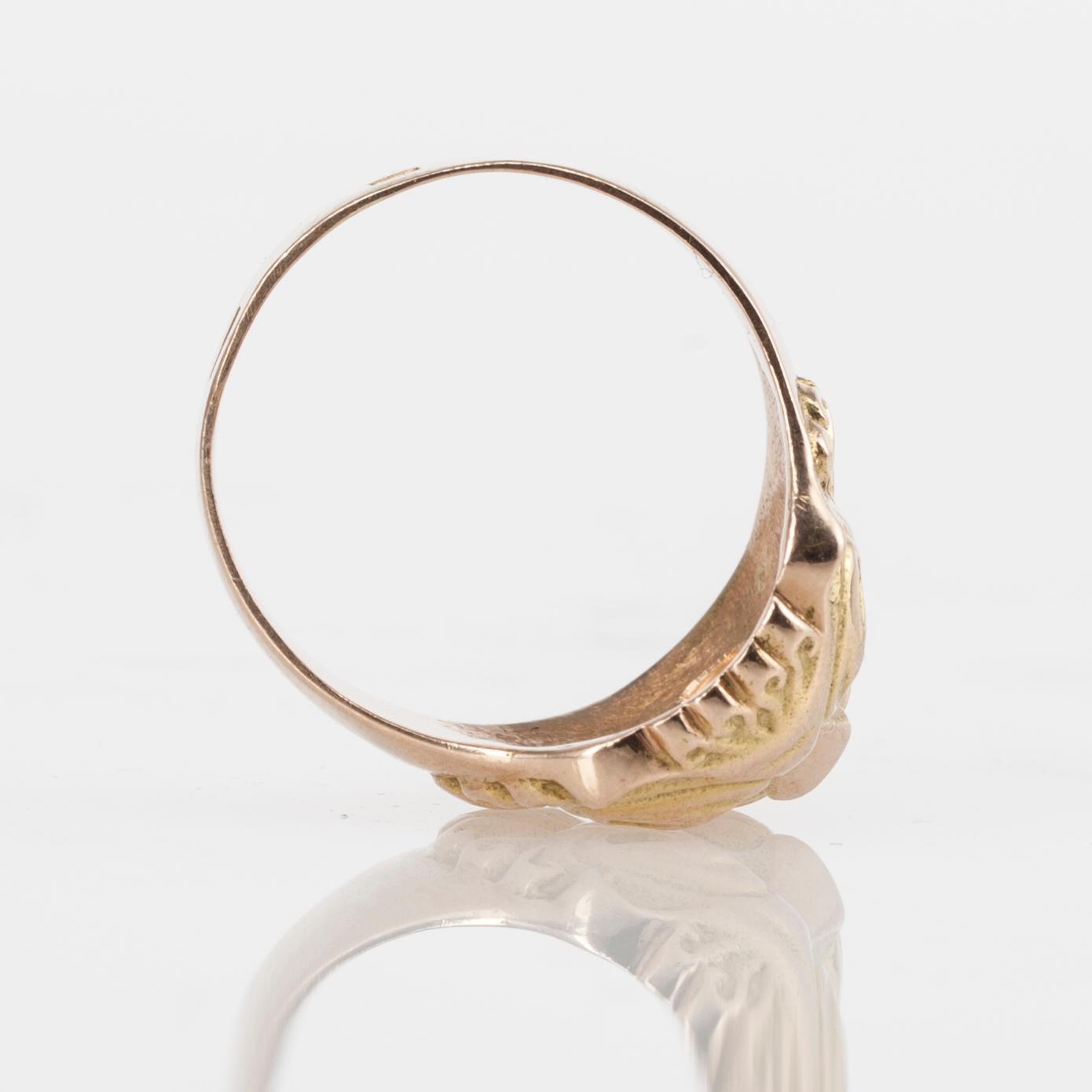 RING, 14K guld, sovjetiska stämplar, klar sten. Vikt 12 g.