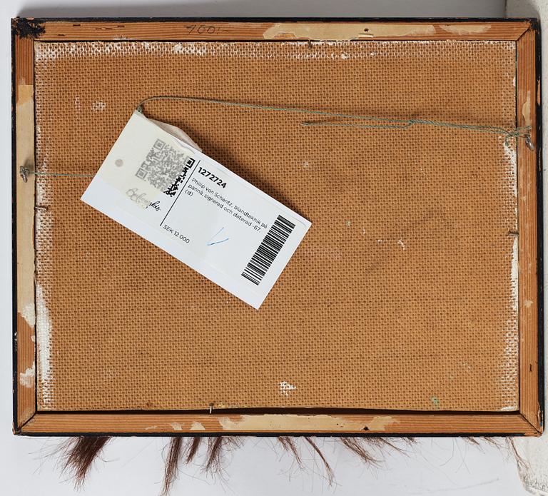 Philip von Schantz, mixed media on panel, signed and dated -67.
