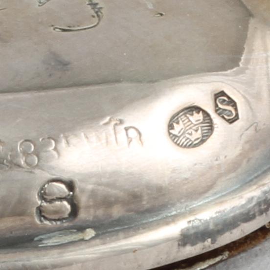 VAS samt SOCKERRUSKA, silver, importstämplade, 1900-tal. Sockerruskans vikt 270 g.
