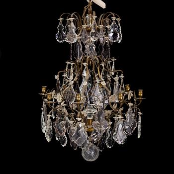 A Rococo-style eight-light chandelier, early 20th century.