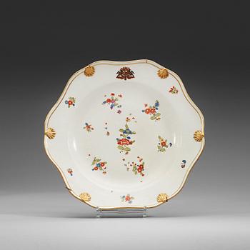 A Meissen armorial serving dish, mid 1750's.