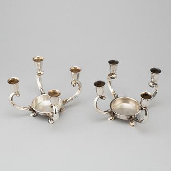 A PAIR OF SILVER PLATE CANDLE EPERGNE CENTREPIECES,  Reed & Barton, first half of the 20th century, USA.