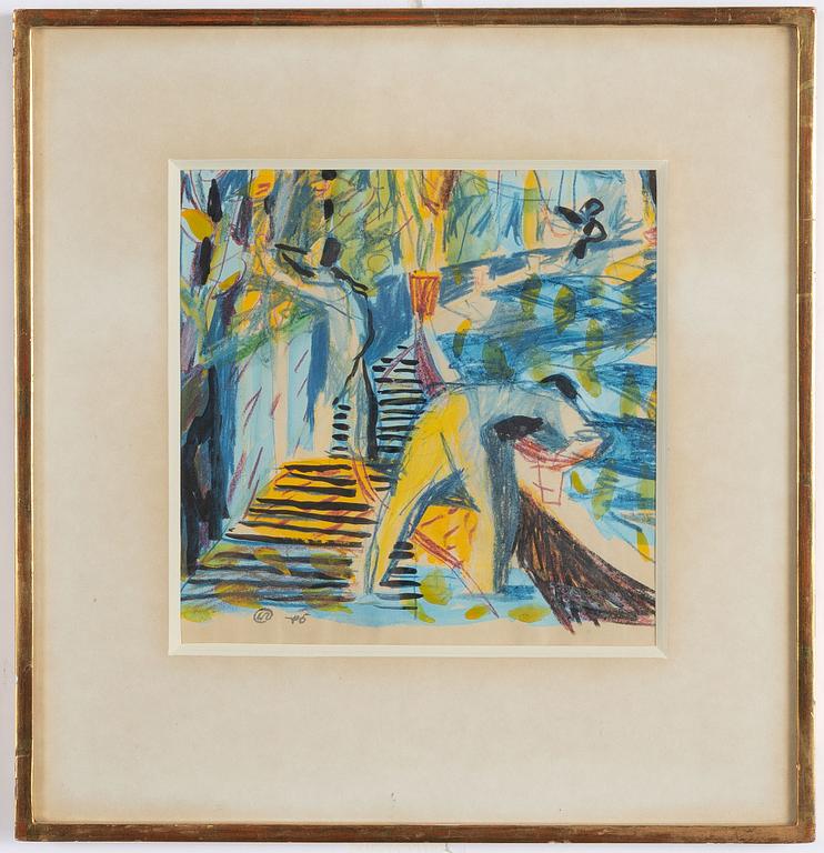 Lennart Rodhe, Figures on a bridge.