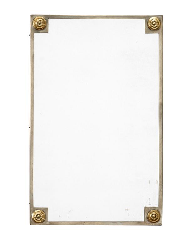 A Svenskt Tenn pewter and brass mirror, Stockholm 1929.