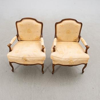 Fåtöljer ett par, Louis XV, 1800-tal.