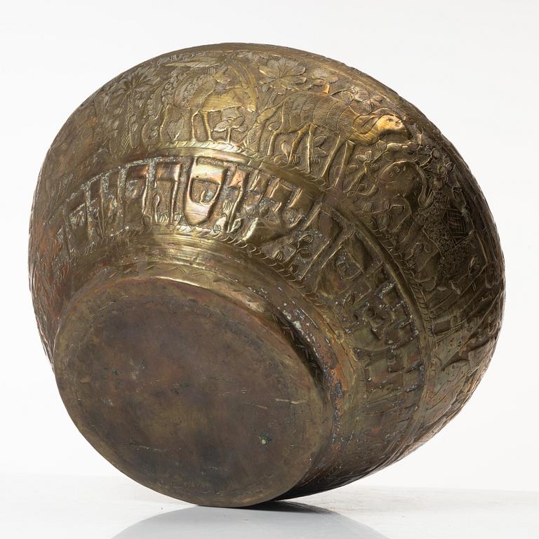 Two brass egyptian revival vessels, early 20th century.