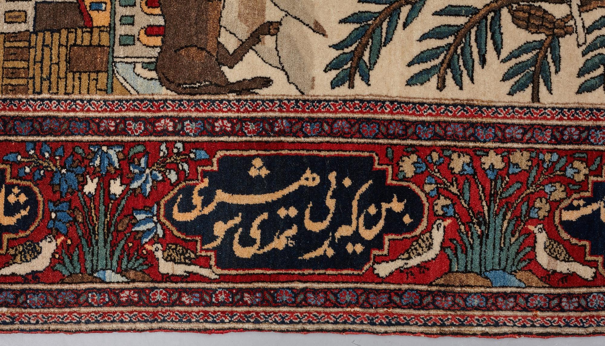 MATTA, semiantik Keshan figural, möjligen Motachem, ca 199 x 137 cm.