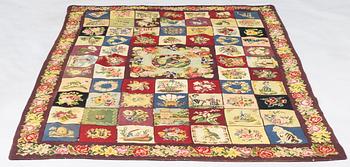 An embroided carpet, 1850-1900. Circa 195 x 130 cm.