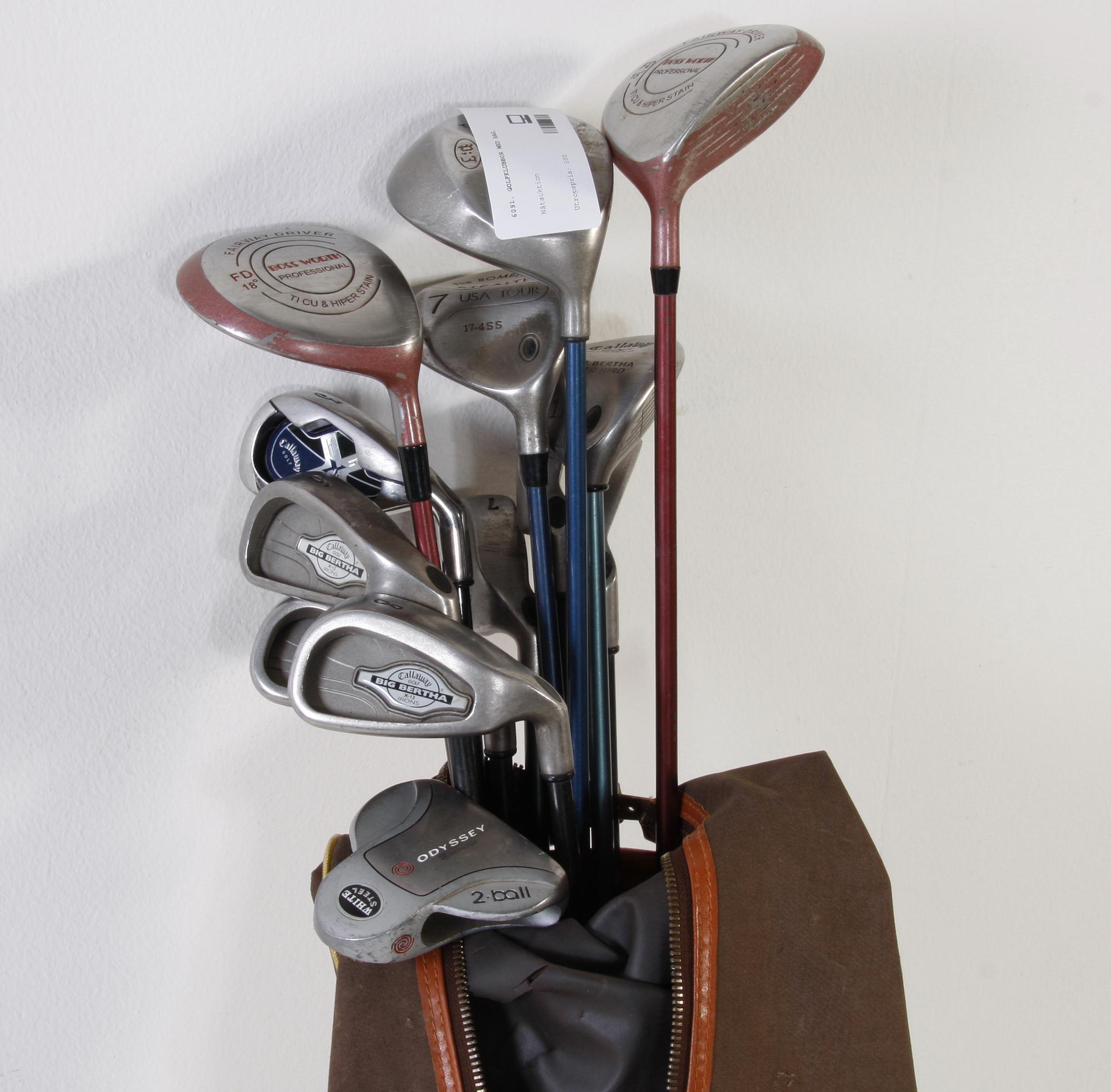GOLFKLUBBOR MED BAG.