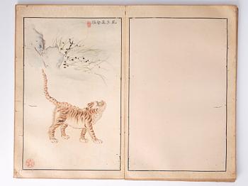 An album with 15 paintings, Qing dynasty (1644-1912). Signed Cao Qi.