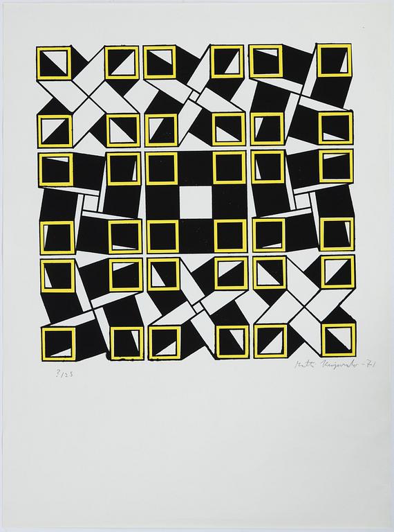 Matti Kujasalo, lithograph in colours, signed, numbered ?/25 and dated -71.