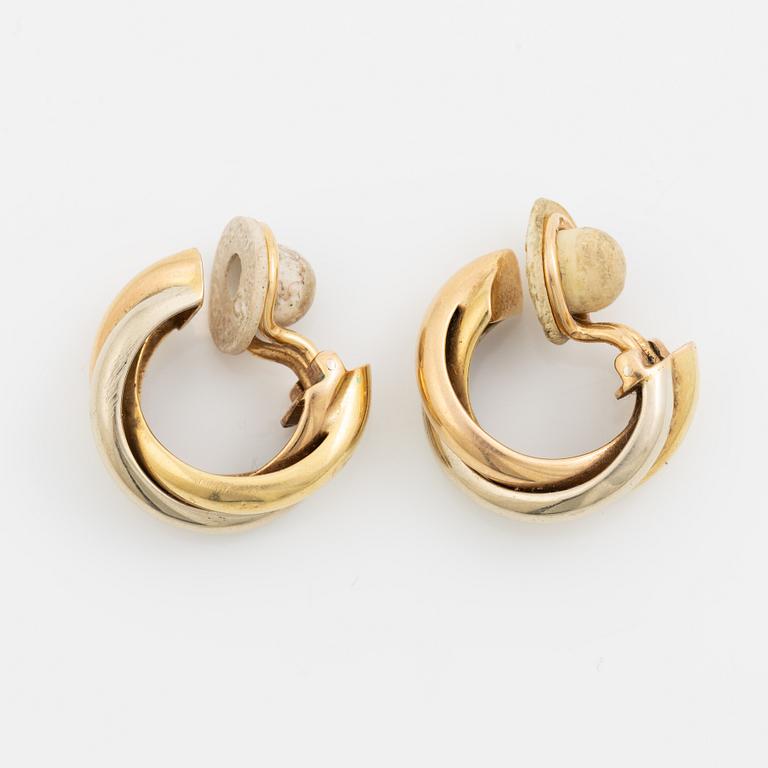 Cartier earrings, "Trinity" 18K gold in three colours.