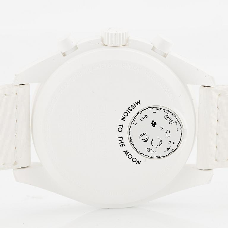 Omega/Swatch,  MoonSwatch, Mission to the MoonPhase, "Snoopy", kronograf, armbandsur, 42 mm.
