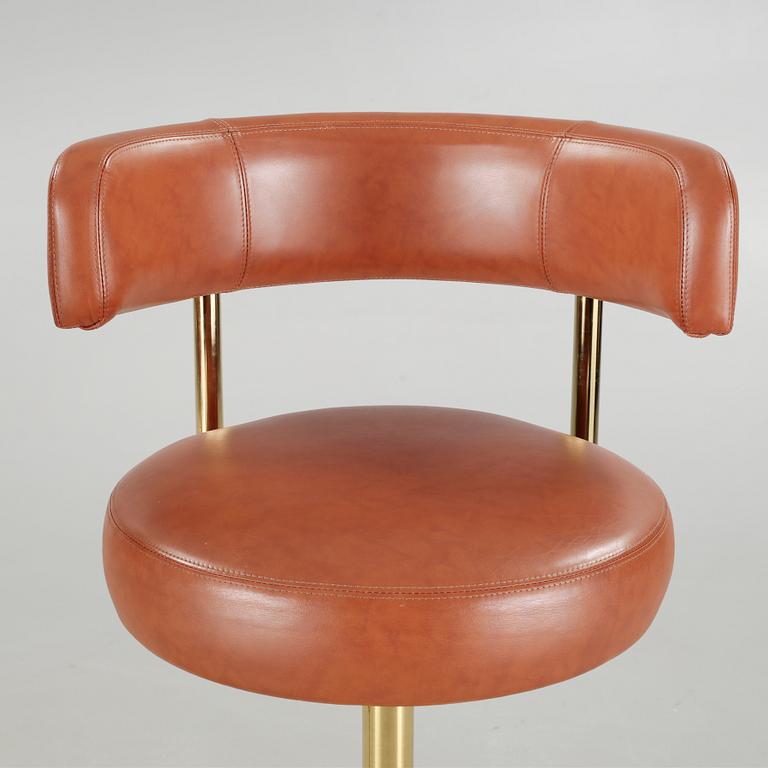 Two bar stools and a bar table by Börje Johanson, model "Jupiter", for Johanson design, second half of the 20th century.