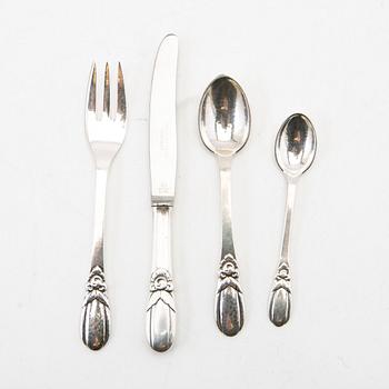 Evald Nielsen, Sandwich cutlery, 31 pieces, silver, Denmark.