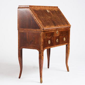 A Gustavian secretaire attributed to  J Hultsten (master in Stockholm 1773-1794), late 18th century .