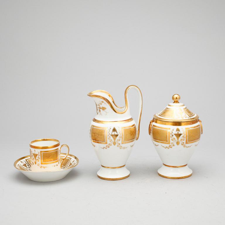 KAFFESERVIS, 10 delar, senempire, märkta Lefebvre, Paris, 1800-tal.