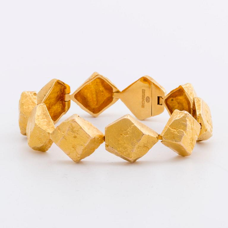 LAPPONIA BRACELET 18K gold, design Björn Weckström 1967 "Lapplands stenar", Finska stämplar.