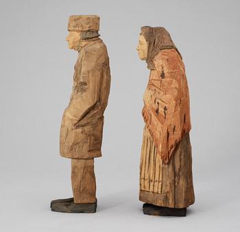 Axel Petersson Döderhultarn, Old man and woman (figures from the "Auction group").