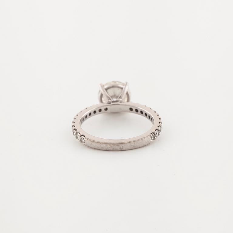 A brilliant cut diamond ring.