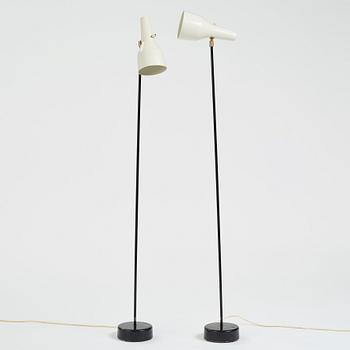 Hans Bergström, a pair of floor lights, model 563, Ateljé Lyktan, Sweden, 1950's.