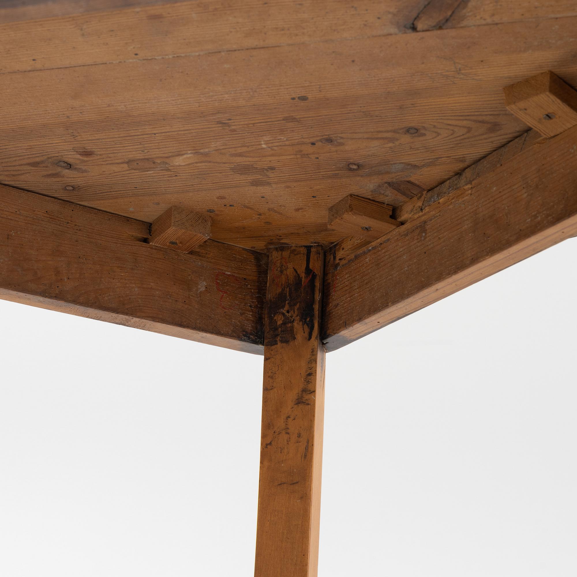 A pair of pine and birch tables, late 19th Century.