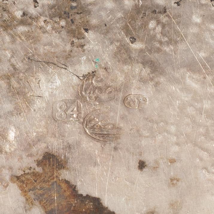 Six silver cups and tray, silver, Iran, 20th century.