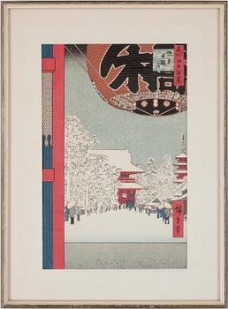 ANDO UTAGAWA HIROSHIGE, efter, träsnitt 6 st. Senare tryck. Japan. 1900-tal.