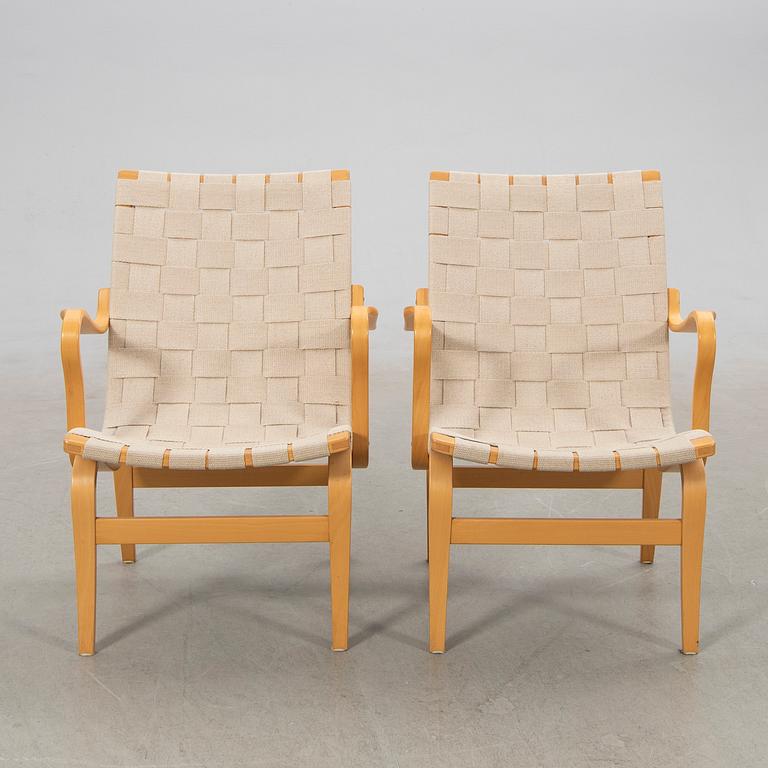 Bruno Mathsson, armchairs, a pair, "Eva", DUX, late 20th century.
