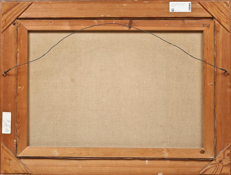 OKÄND KONSTNÄR, olja på duk, sign C G Wallin, 1900-tal.