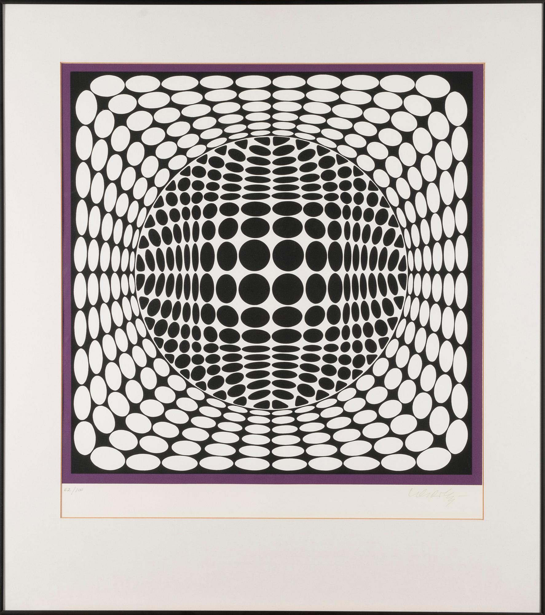 VICTOR VASARELY, färglitografi, signerad och numrerad 62/100.