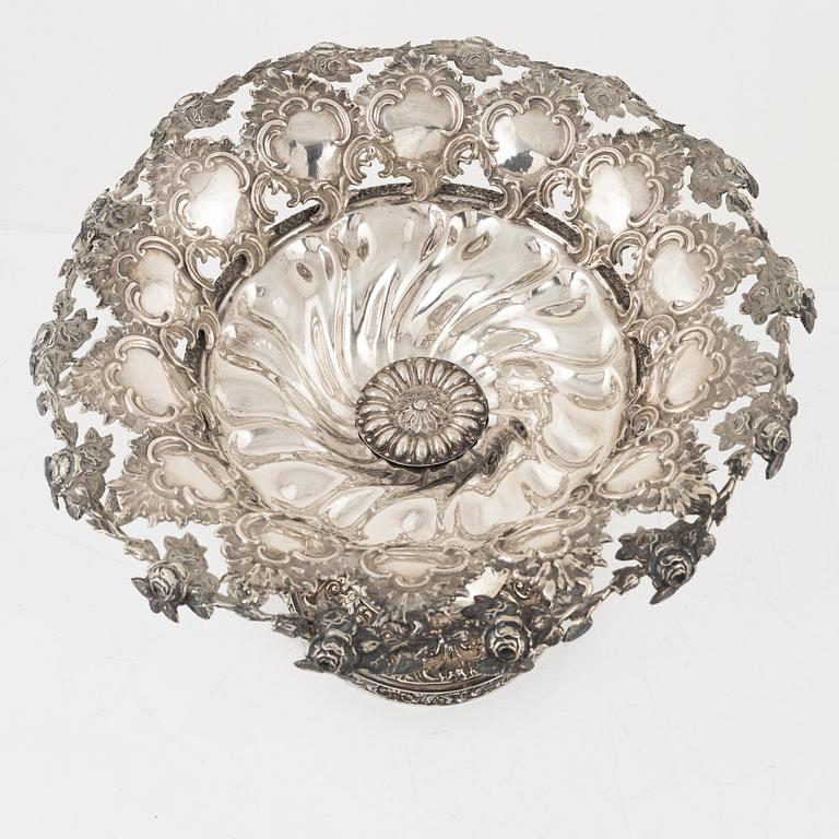 A Swedish Rococo-Revival Silver Bowl, mark of Gustaf Möllenborg, Stockholm 1842.