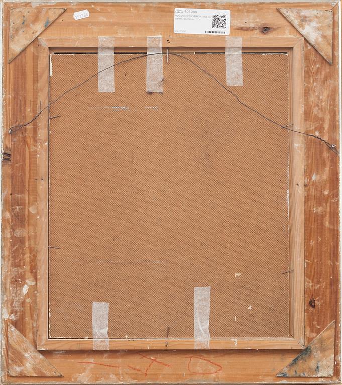 HUGO ÖFVERSTRÖM, olja på pannå. Signerad.