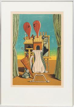 Giorgio De Chirico, färglitografi signerad och numrerad 9/100.