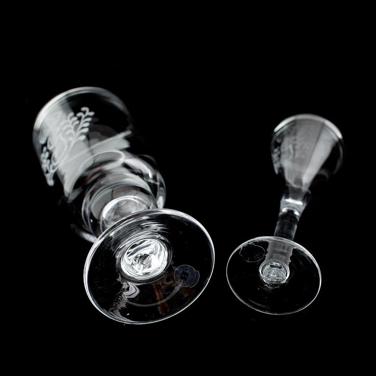 SERVISGLAS, 21 delar, Antik, GIII, Reijmyre.